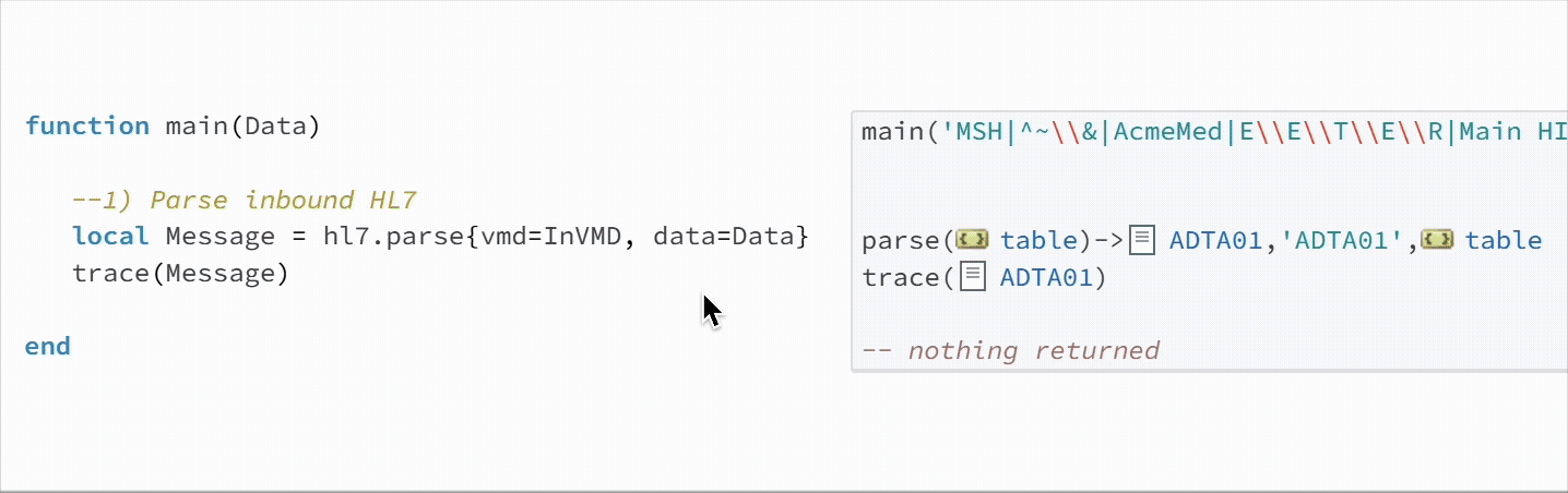 Parse an inbound hl7