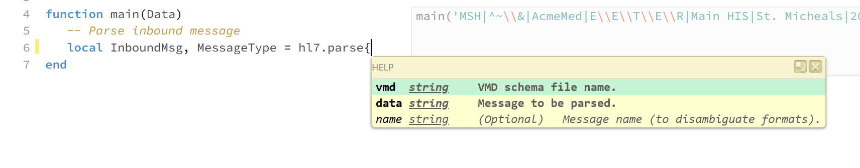 Auto-complete function parameters