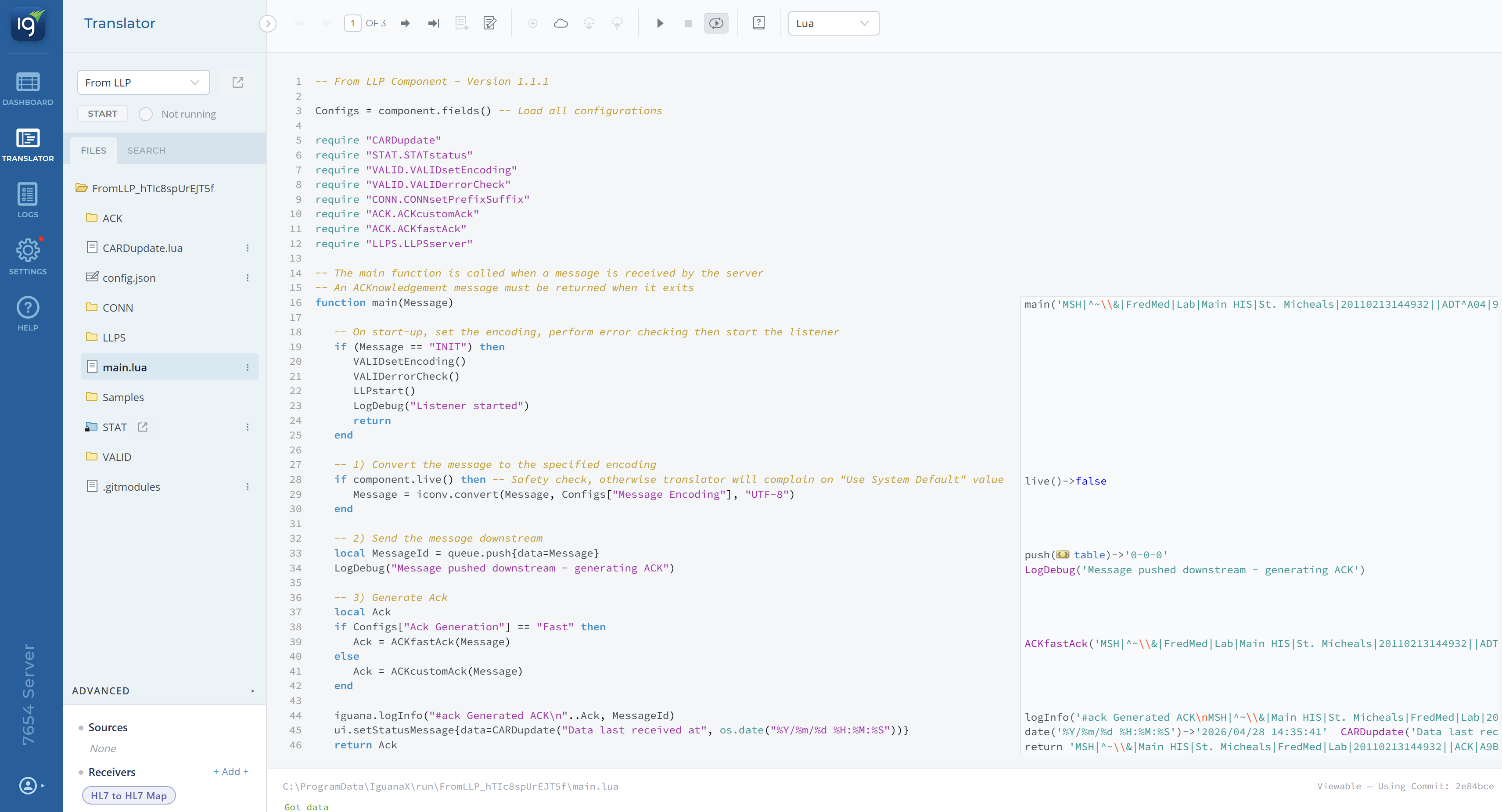 Source code example