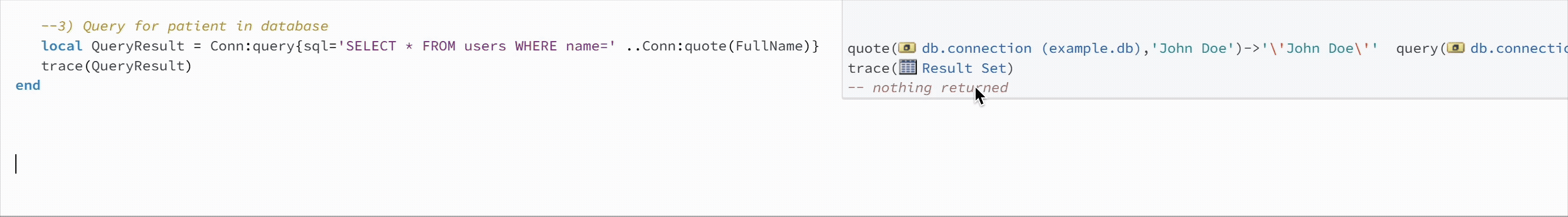 Database lookup
